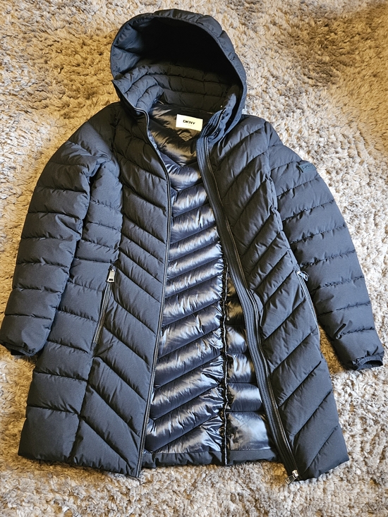 Dkny Jackets & Blazers - DKNY Women's Chevron Stand Collar Coat